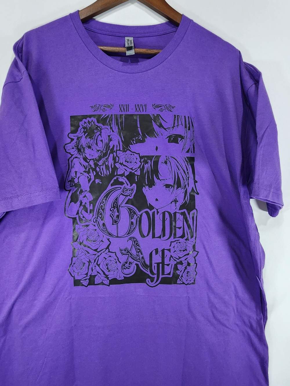 Purple Golden Age Anime Graphic Tee Shirt Unisex Adults 2XL Crew Neck Cotton